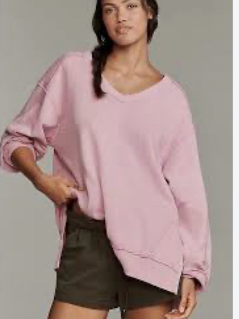 PILCRO ANTHROPOLOGIE  Hudson Top  V-Neck Long Sleeve  oversized
